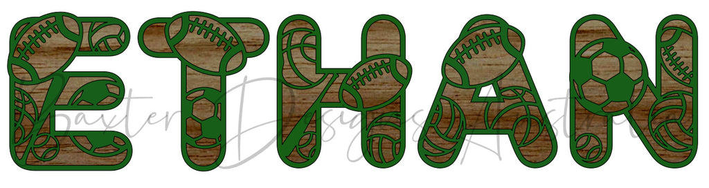 Acrylic and Wooden Sports Letter Name Wall Sign