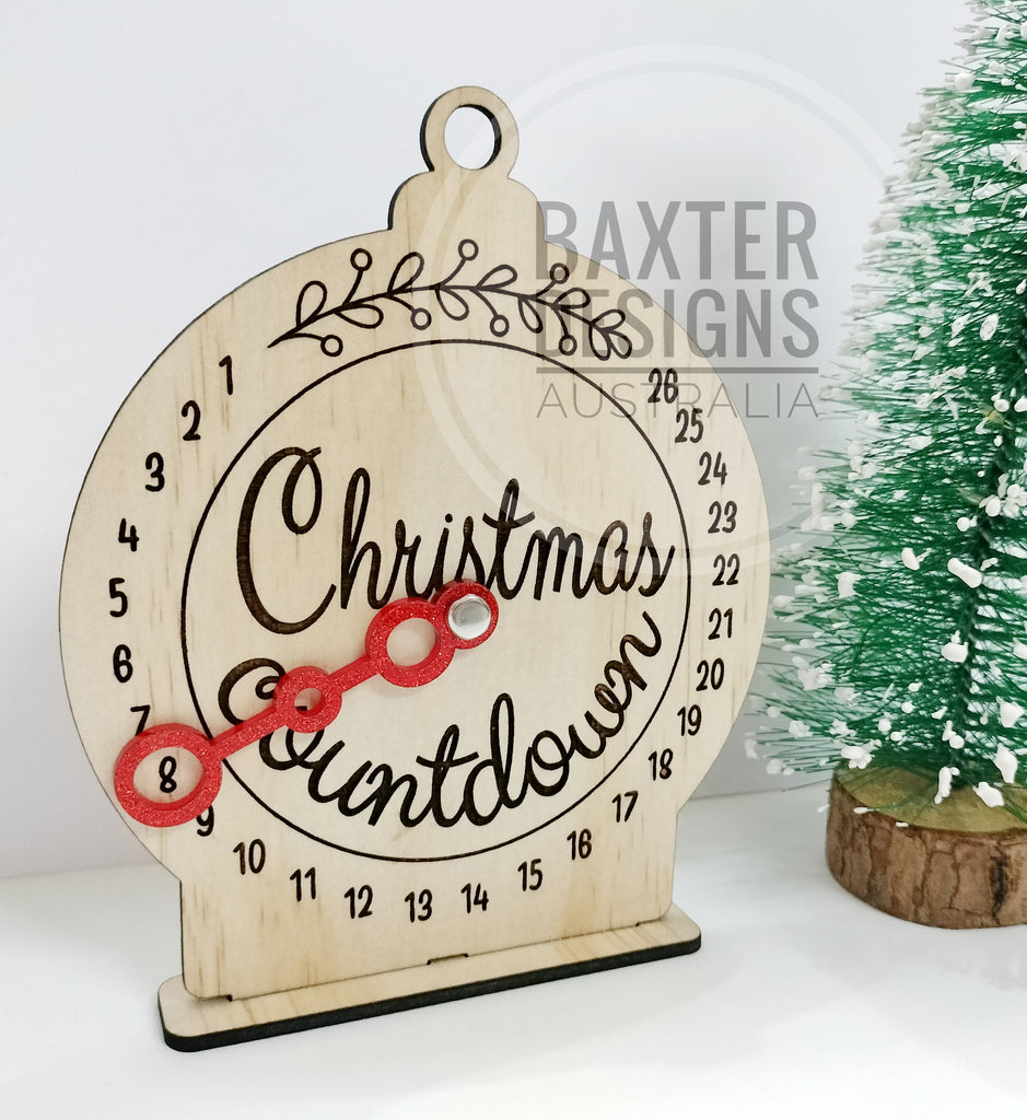 Christmas Countdown Wooden Stand with Acrylic