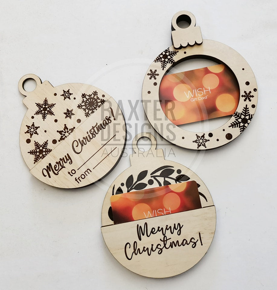 Christmas Bauble Gift Card Tag Tree Decoration