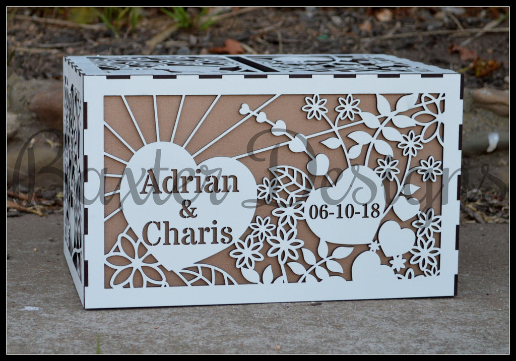 Double Box Wooden Wedding Engagement Party Card Wishing Well Box Painted - Baxter Designs Australia