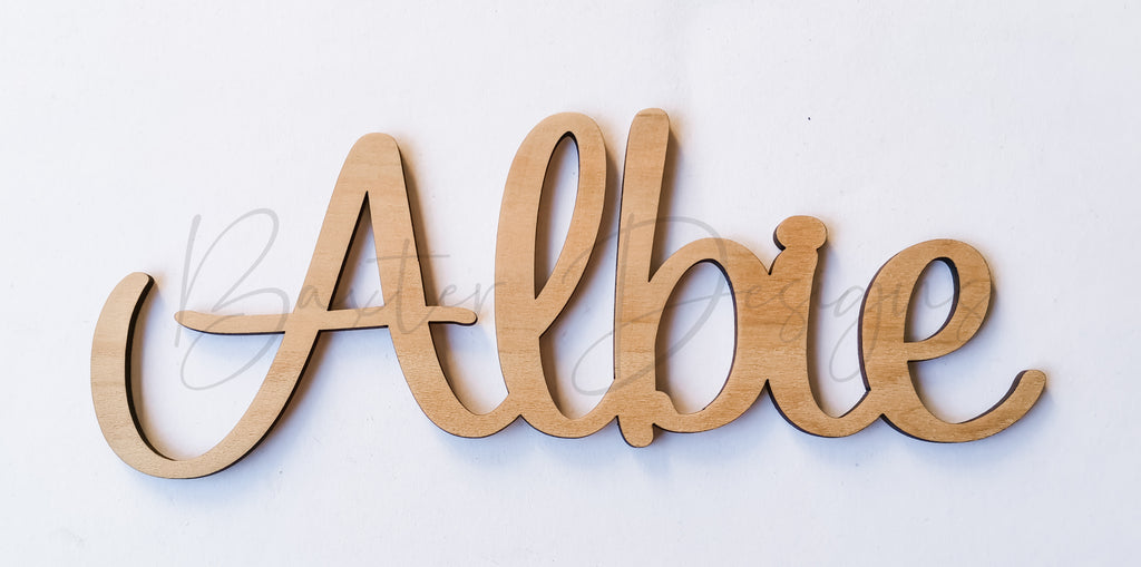 Wooden Wall Hanging Personalised Name Sign Ply & Bamboo Wood