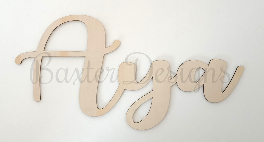 Wooden Wall Hanging Personalised Name Sign Ply & Bamboo Wood