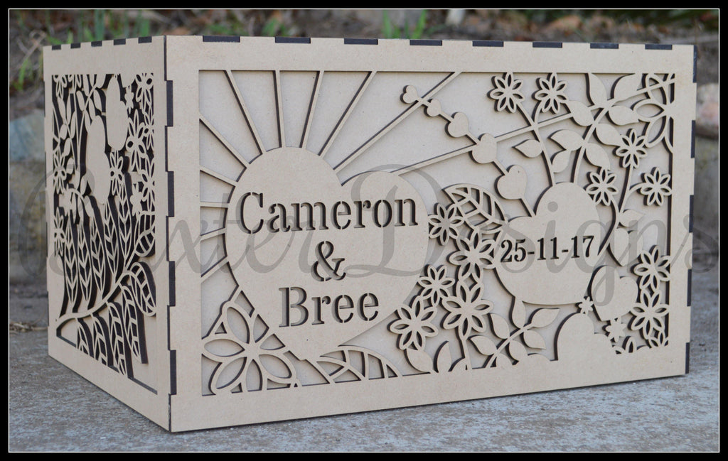 FLAT PACK of Double Box RAW Wooden Wedding Engagement Party Card Wishing Well Box