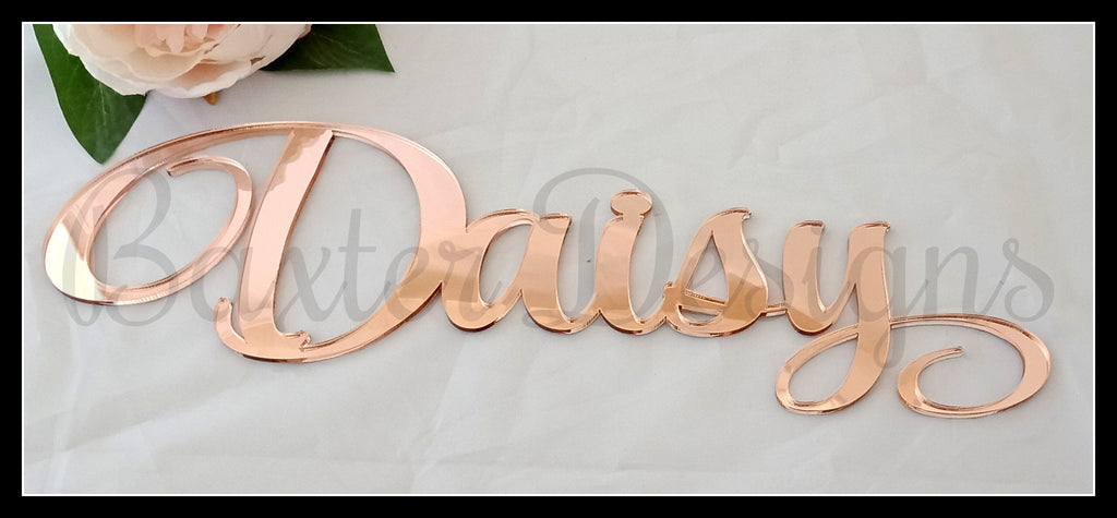 Mirror Acrylic Wall Hanging Name Sign - Many Colours to choose from