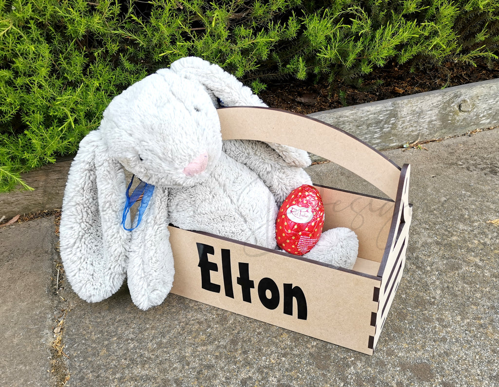 Personalised Wooden Easter Egg Carry Basket