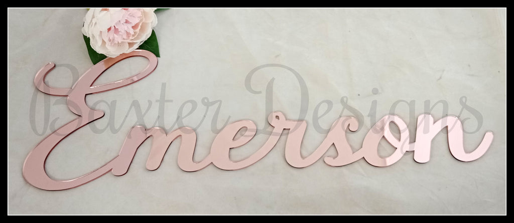 Mirror Acrylic Wall Hanging Name Sign - Many Colours to choose from
