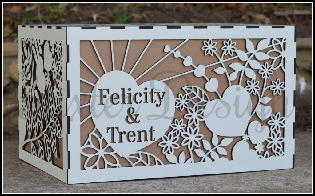 Double Box Wooden Wedding Engagement Party Card Wishing Well Box Painted - Baxter Designs Australia