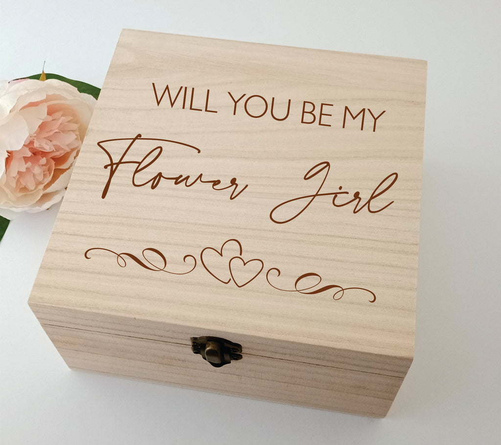 Will you be my Flower Girl Wedding Proposal Personalised Square Box