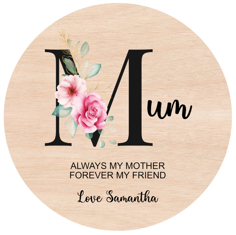 Printed Personalised Mum Floral Mothers Day Sign