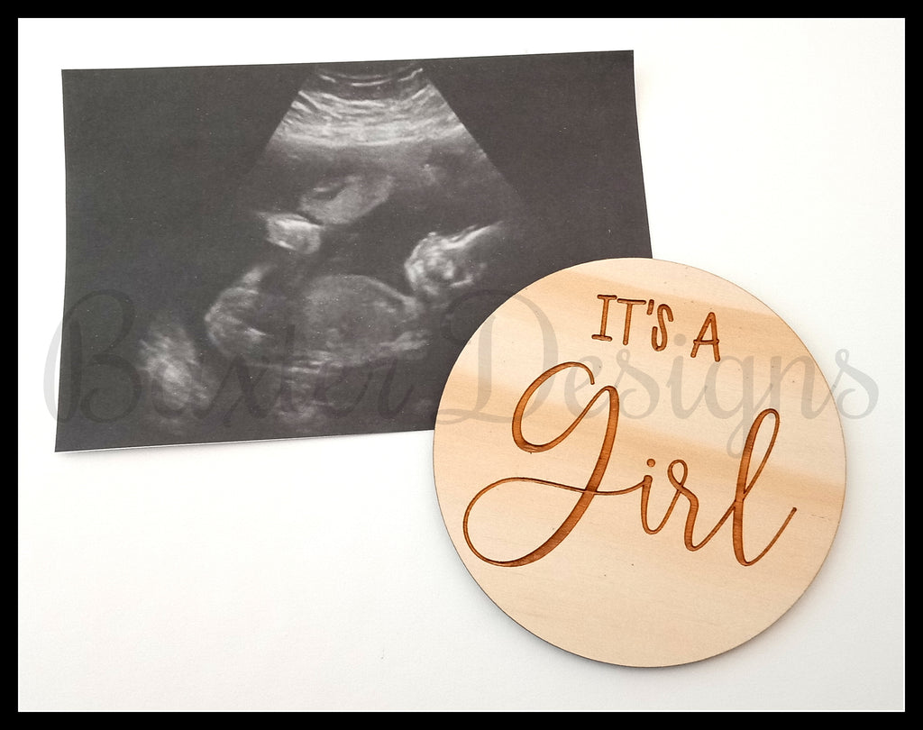 Its a girl baby announcement disc - gender reveal sign