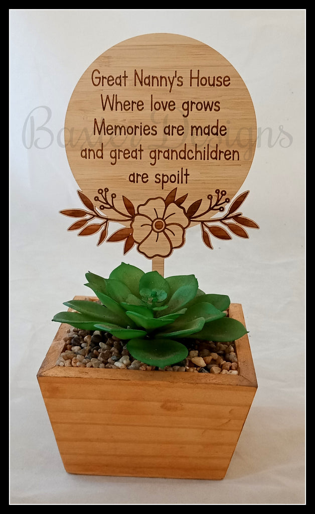 Mothers Day Plant Stick Garden Birthday Christmas Gift Present Personalised Mum Grandmother