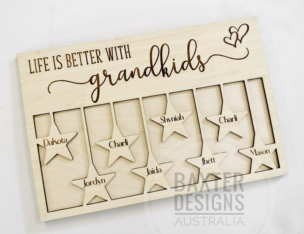 Life is better with Grandkids Mothers Day Sign with Names