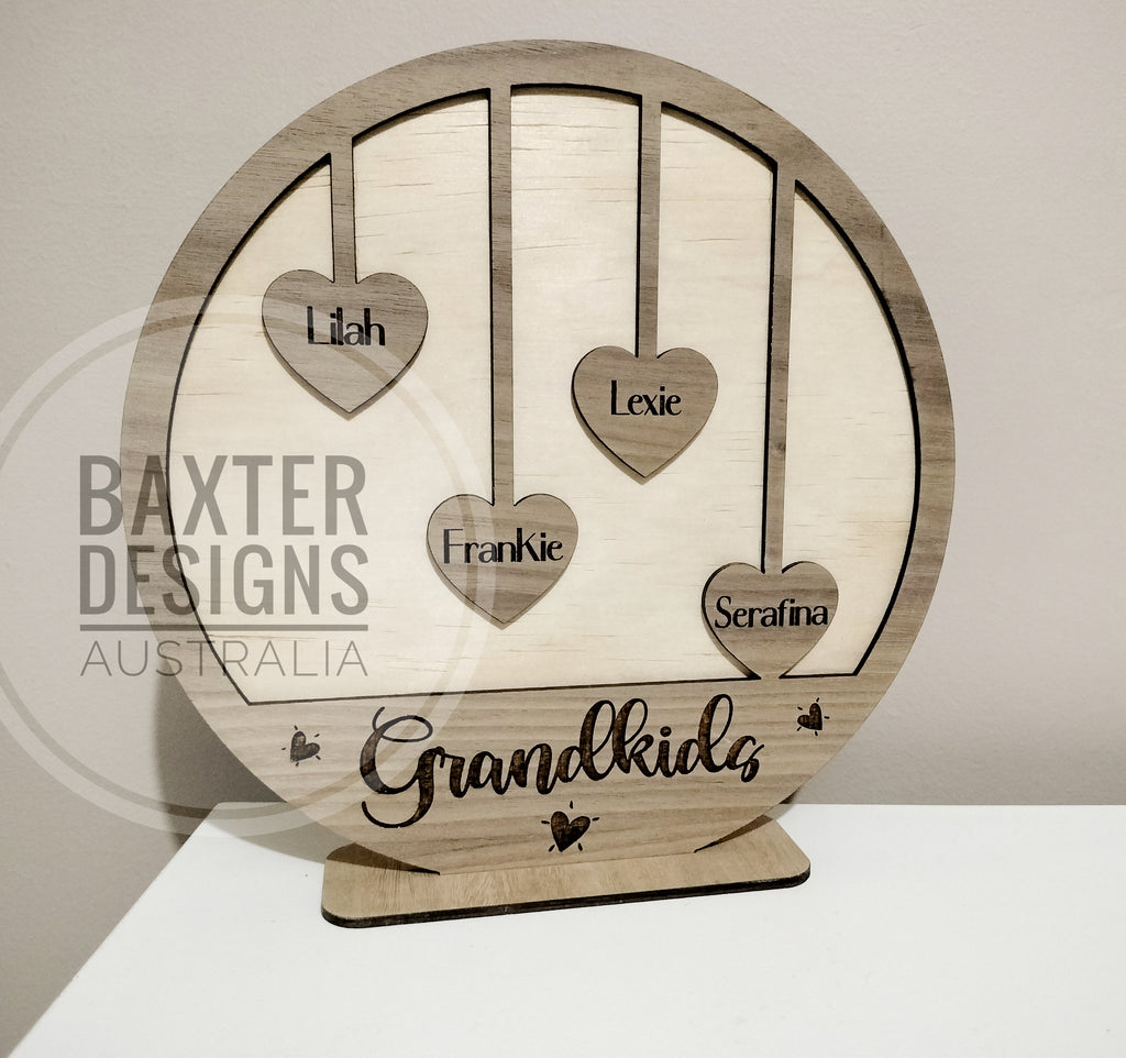 Grandkids circle with hearts Mothers Day Freestanding Sign