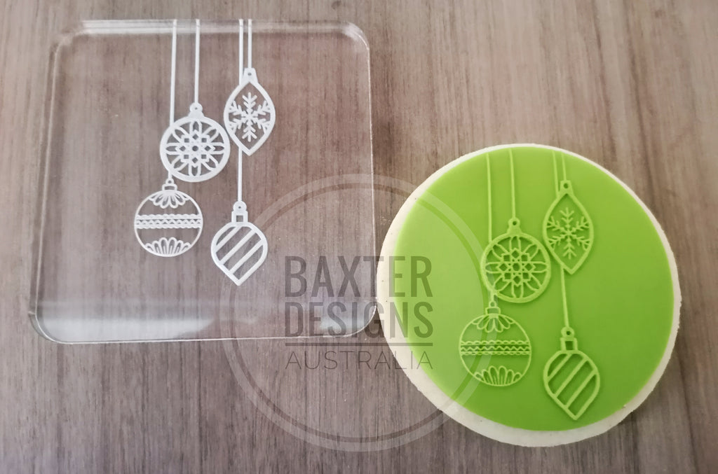 Fondant Cookie Biscuit Stamp Christmas Baubles