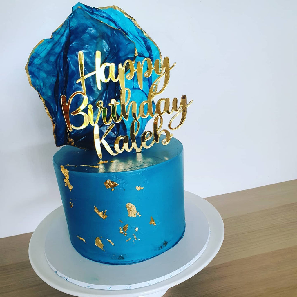 Personalised Mirror Acrylic Cake Toppers Birthday Engagement Wedding Custom