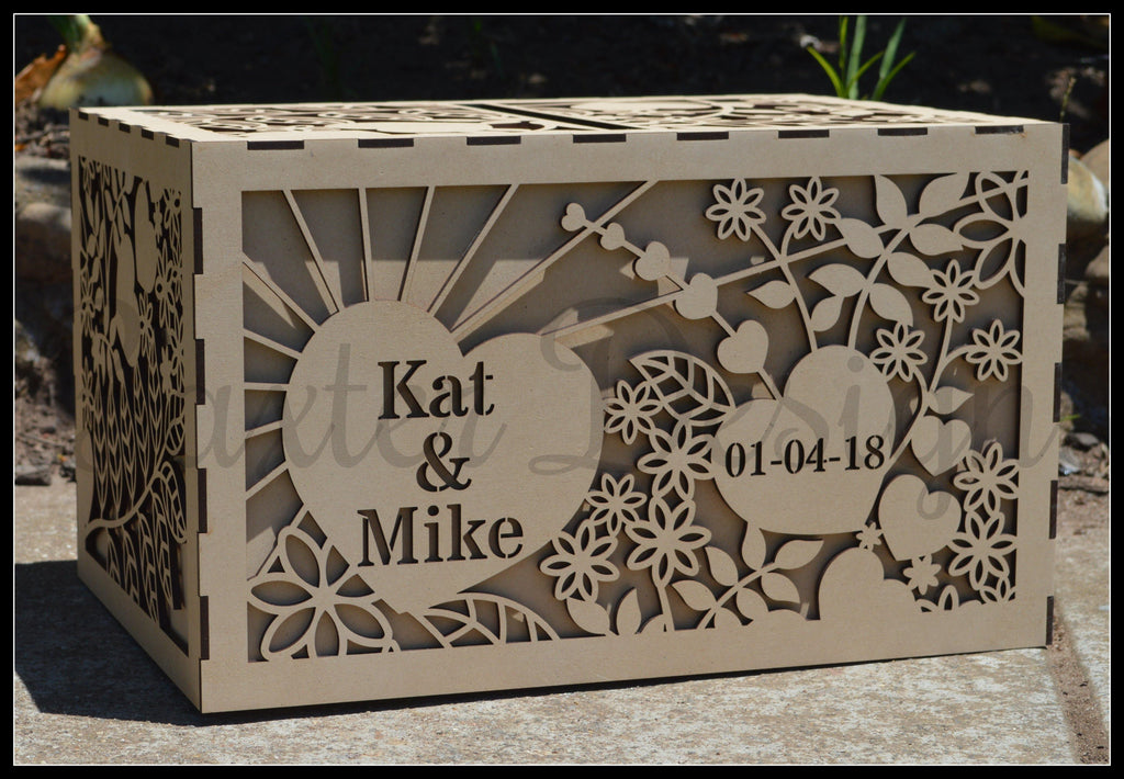 Double Box RAW Wooden Wedding Engagement Party Card Wishing Well Box - Baxter Designs Australia