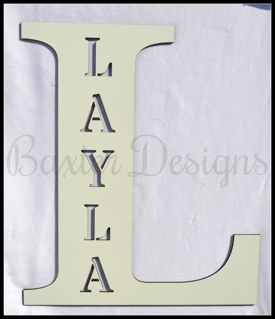 wooden letters personalised white