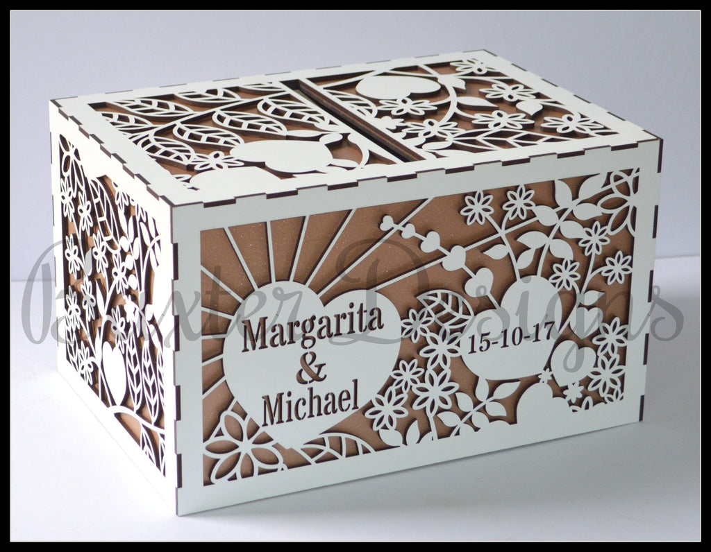 FLAT PACK of Double Box Wooden Wedding Engagement Party Card Wishing Well Box Painted - Baxter Designs Australia