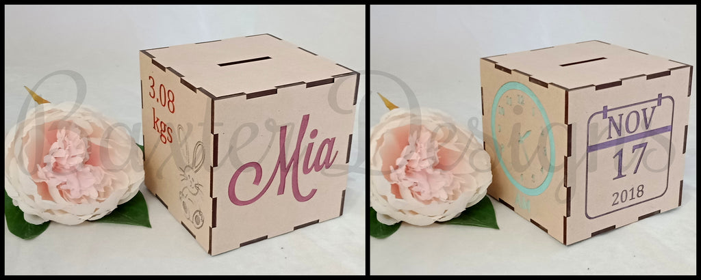 Personalised Money Box wooden