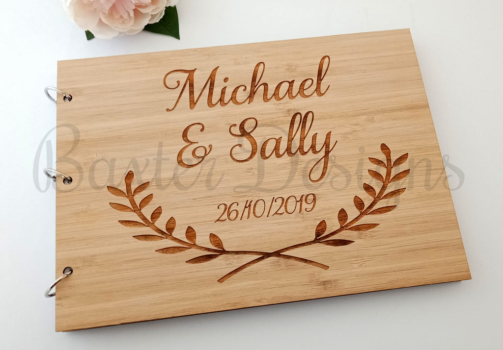 Guestbook a5 Signing for Birthday, Engagement, Wedding and Parties Bamboo Ply Wood
