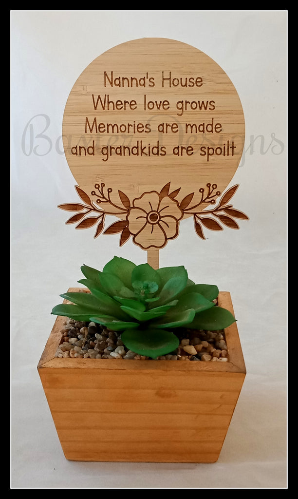 Mothers Day Plant Stick Garden Birthday Christmas Gift Present Personalised Mum Grandmother