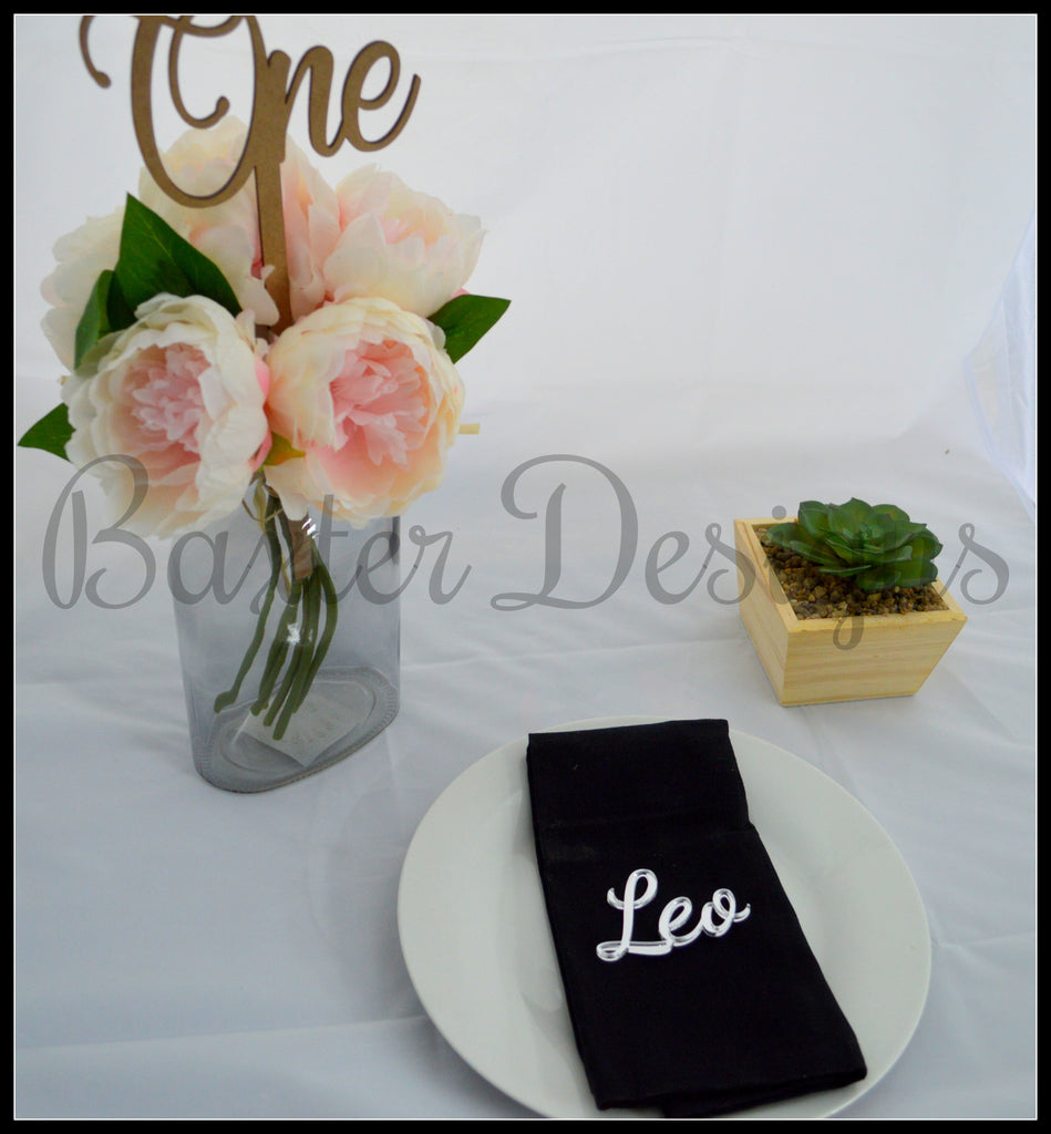 Wedding Name Cards Wooden and Acrylic Plate Names