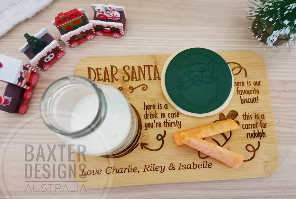 Personalised Santa Chopping Board - Christmas Milk & Biscuits