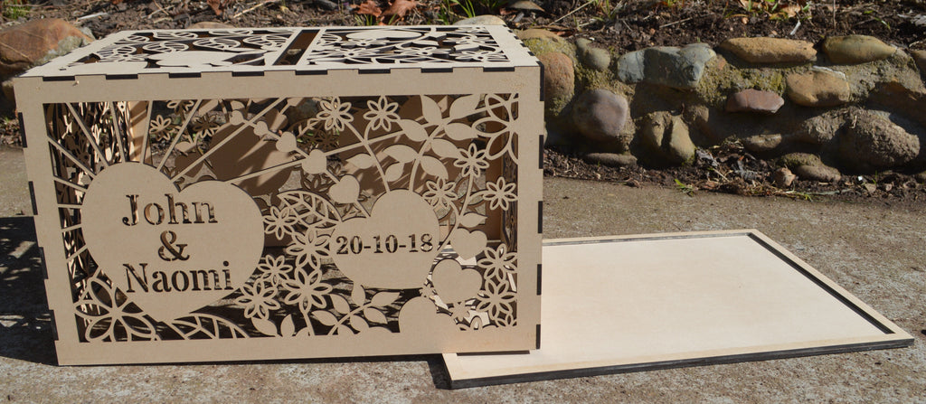 Single Box RAW Wooden Wedding Engagement Party Card Wishing Well Box