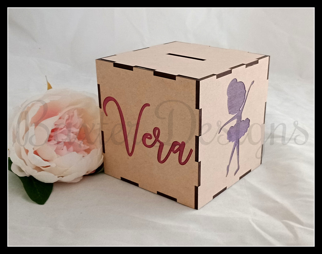 Personalised Money Box wooden