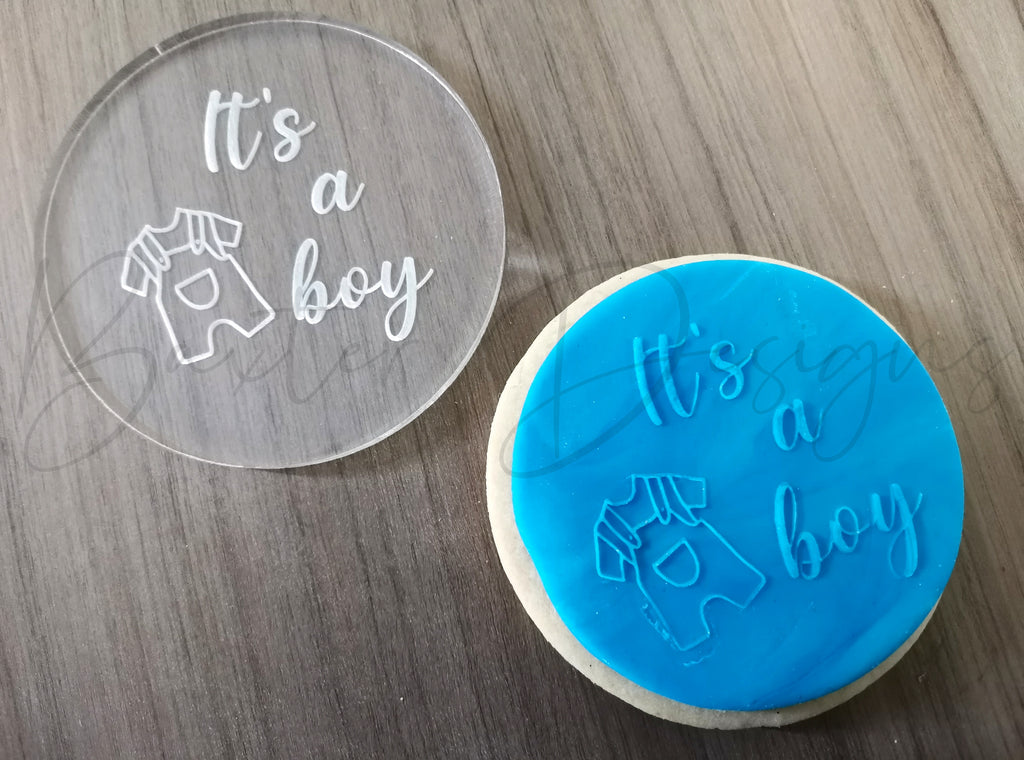 Fondant Cookie Biscuit Stamp Baby Shower It's a boy