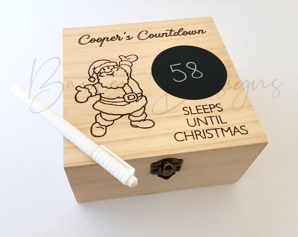 Christmas Countdown Sleeps Until Christmas Advent Calendar Keepsake Box - Baxter Designs Australia