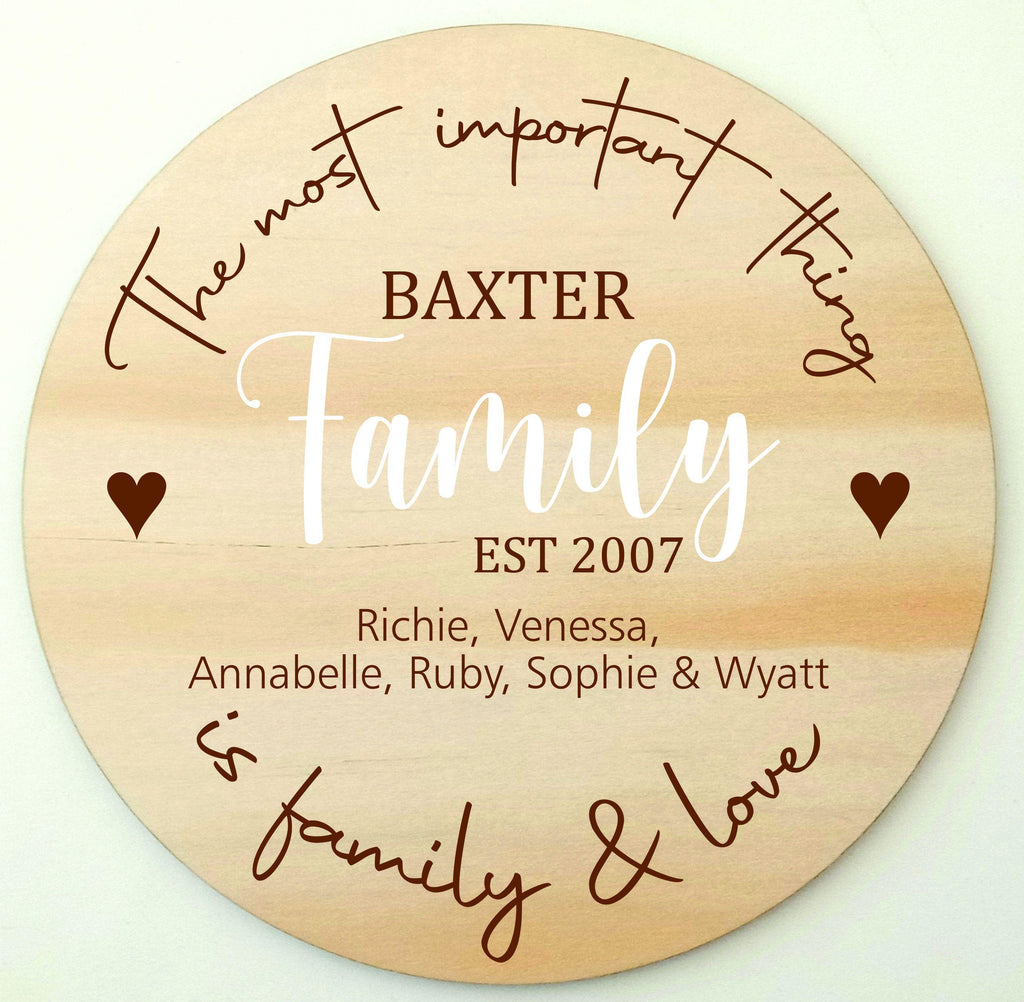 Family Established Wood Wall Sign - Baxter Designs Australia
