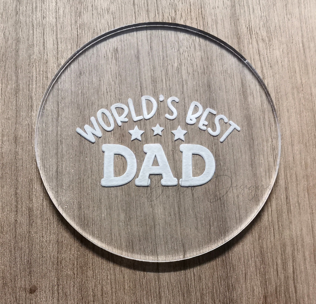 Fondant Cookie Biscuit Stamp Fathers Day Worlds Best Dad 