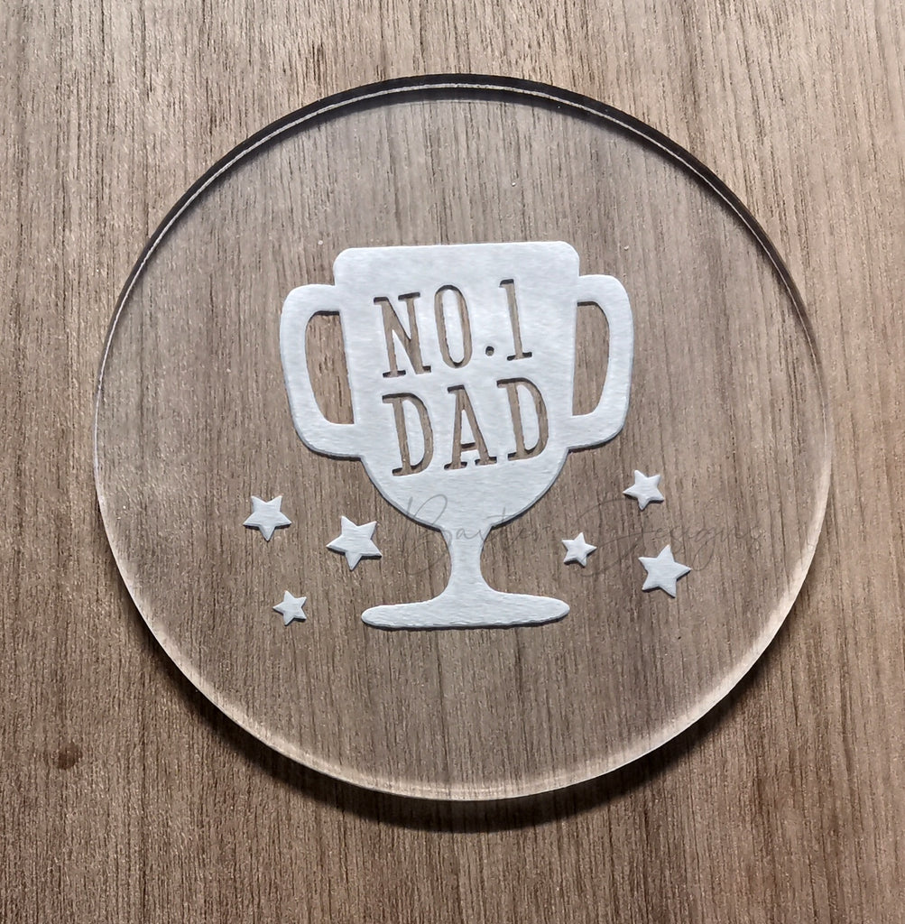 Fondant Cookie Biscuit Stamp Fathers Day #1 Dad Trophy