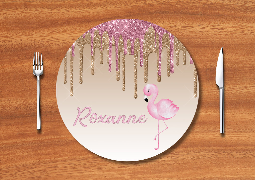 Personalised Round Printed Placemat and Coasters.