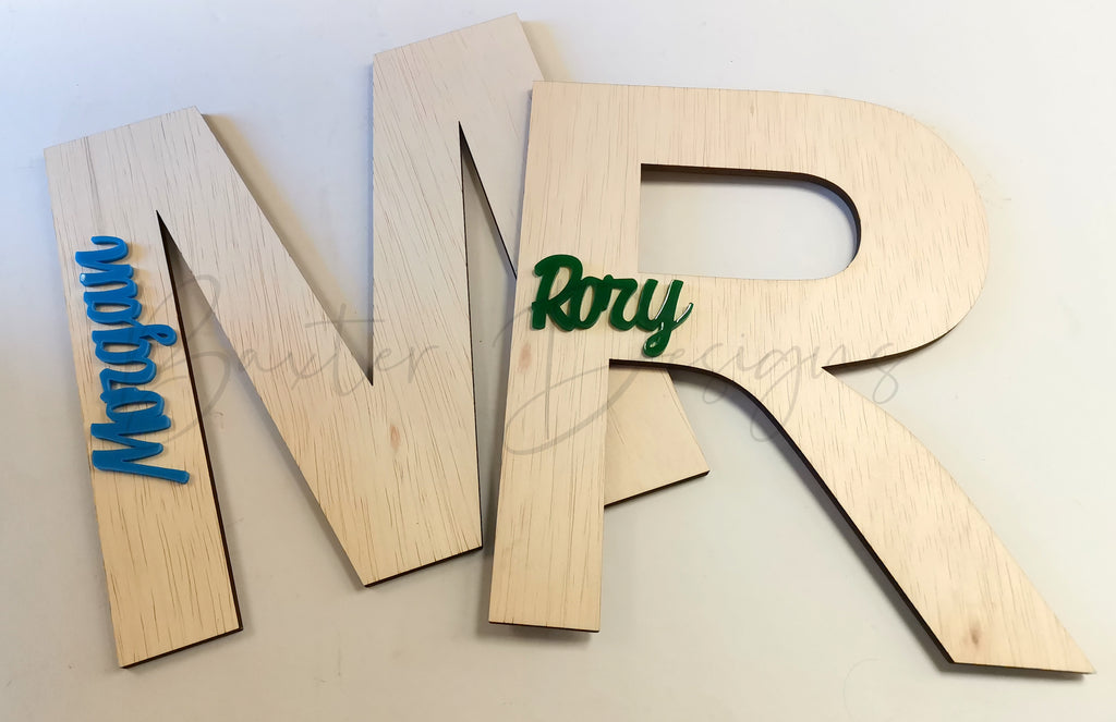 Wooden Letters with Acrylic Name Kids Children Room Decoration