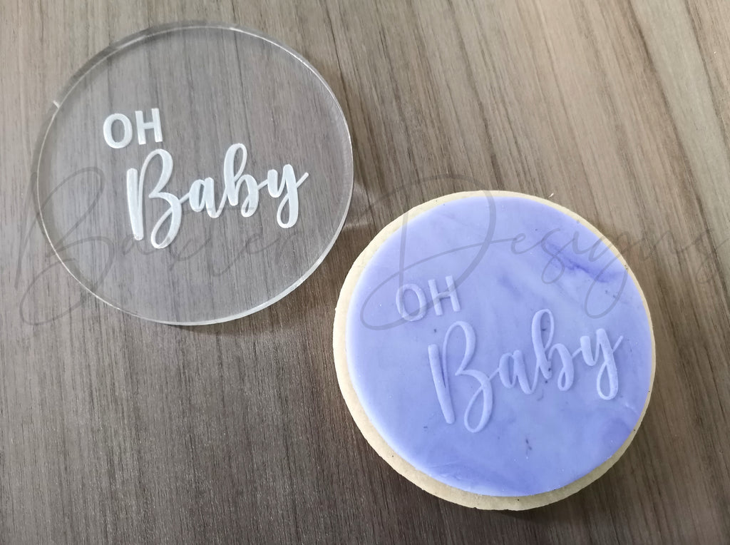 Fondant Cookie Biscuit Stamp Baby Shower Oh Baby
