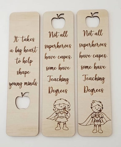Wooden Personalised Bookmarks Custom Gift Present Teacher Girl Boy Child Christmas Birthday