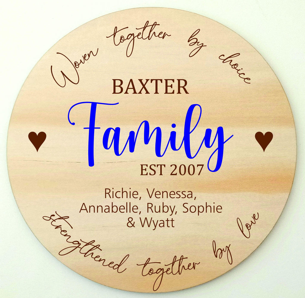 Family Established Wood Wall Sign - Baxter Designs Australia